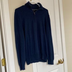 Banana Republic Men’s Navy Blue Cashmere Blend 3/4 Zip Sweater Size Medium